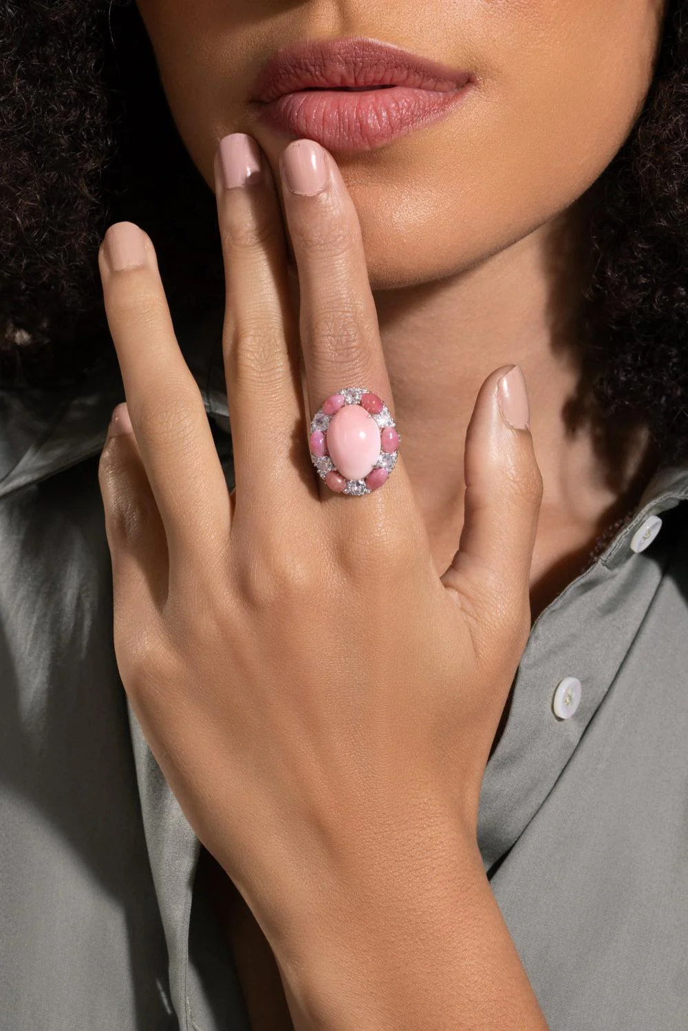 Pink Opal Diamond Ring - Image 3