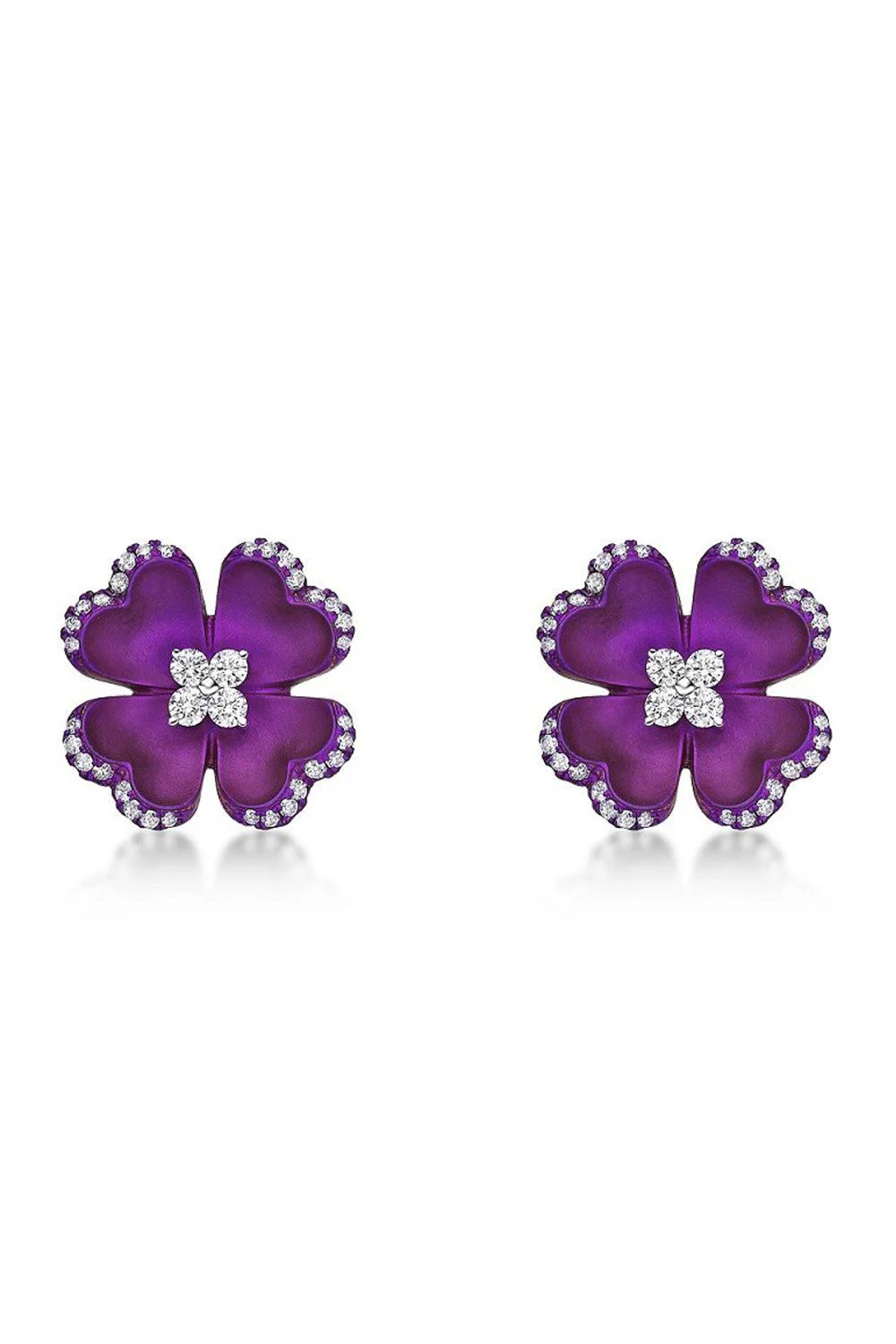 Pink Titanium Diamond Earrings