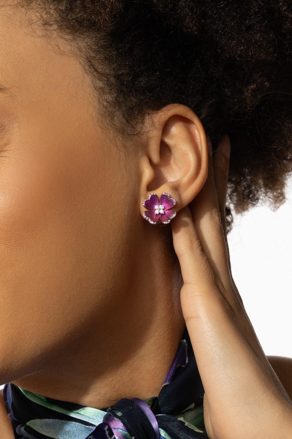Pink Titanium Diamond Earrings - Image 4