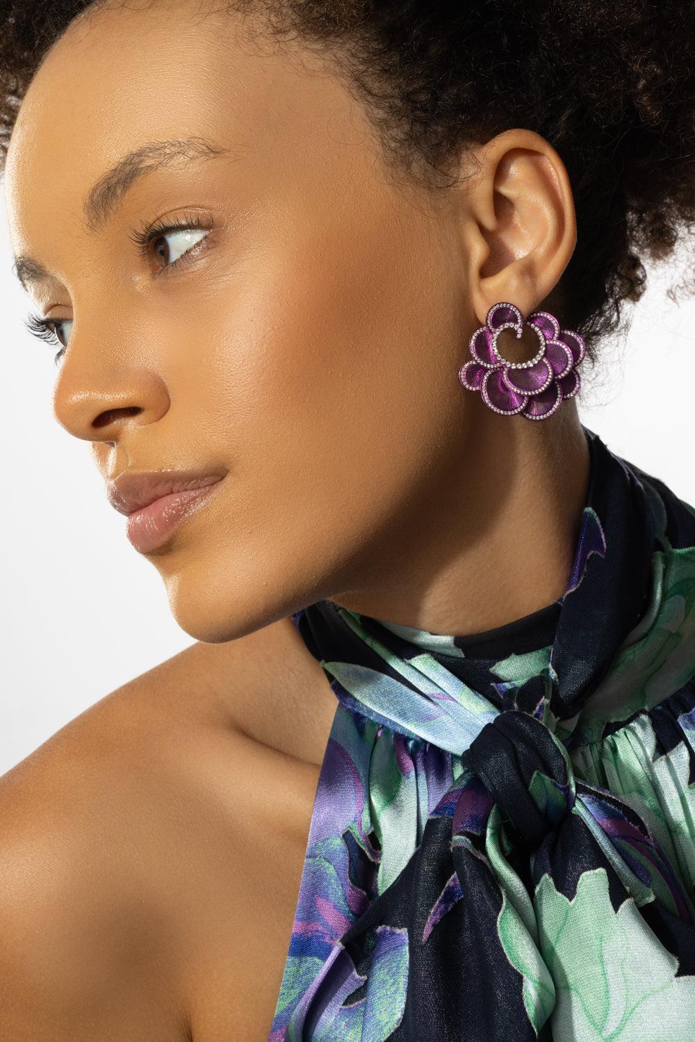 Pink Titanium Diamond Earrings - Image 2