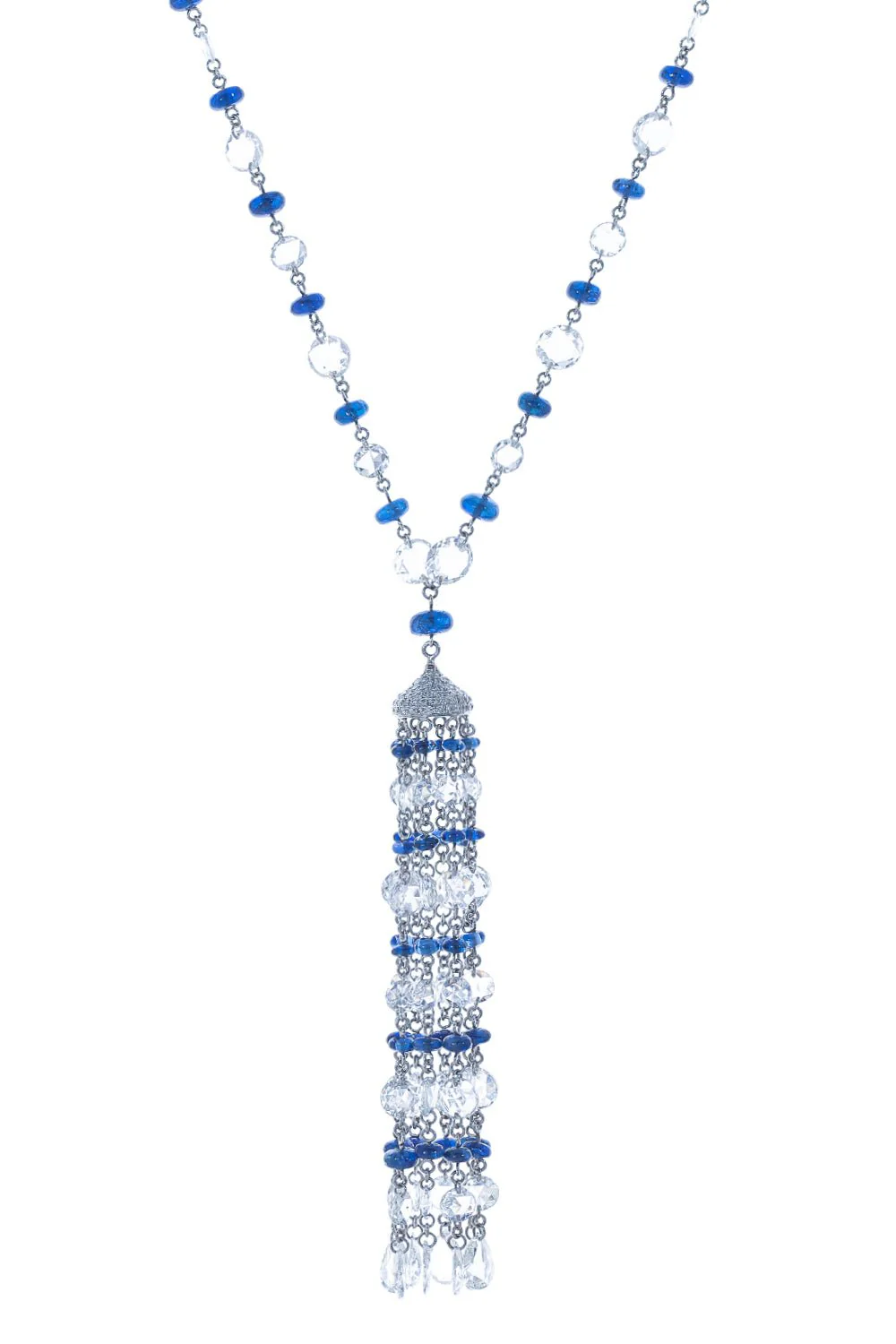 Sapphire Diamond Tassel Necklace