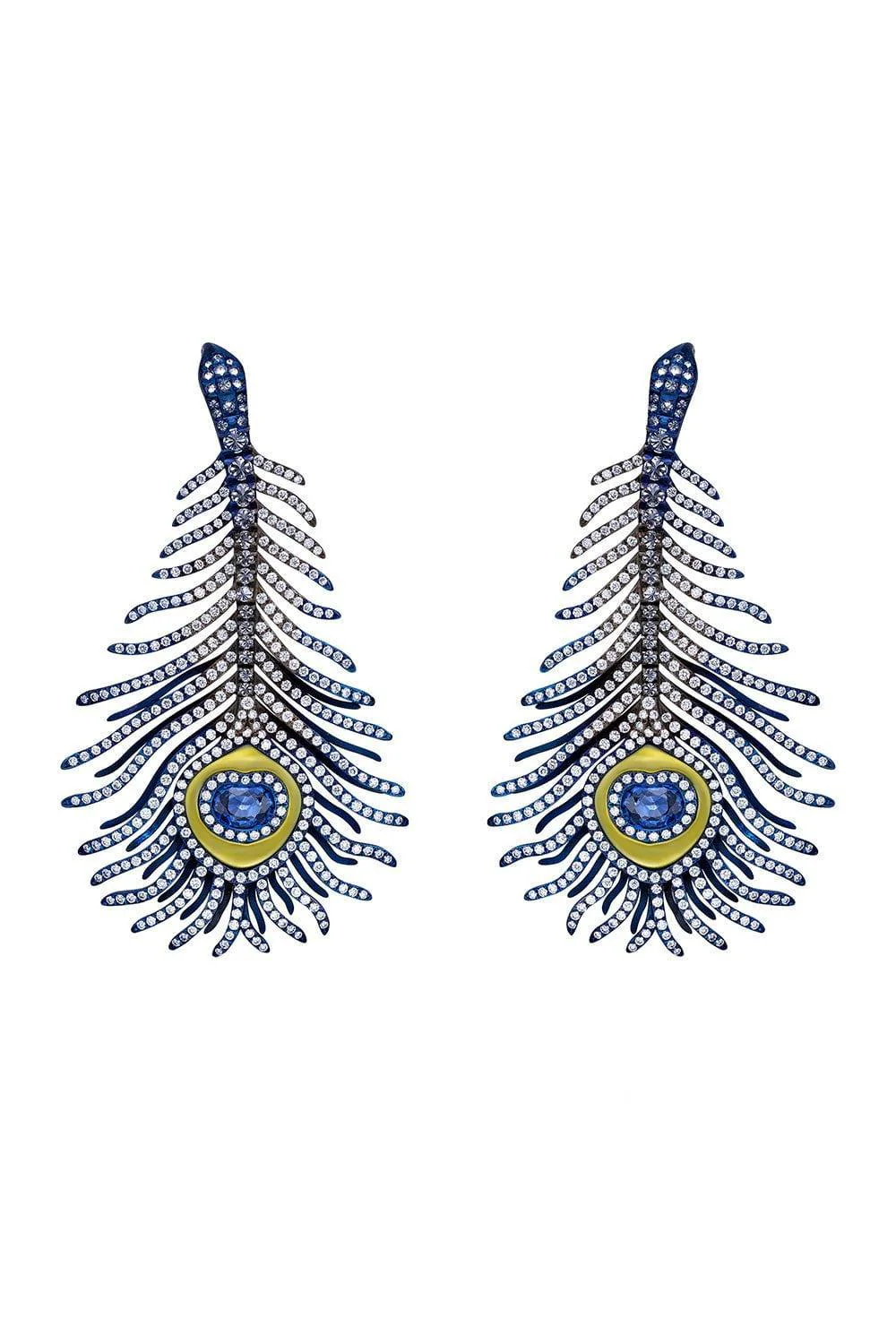 Sapphire Feather Earrings