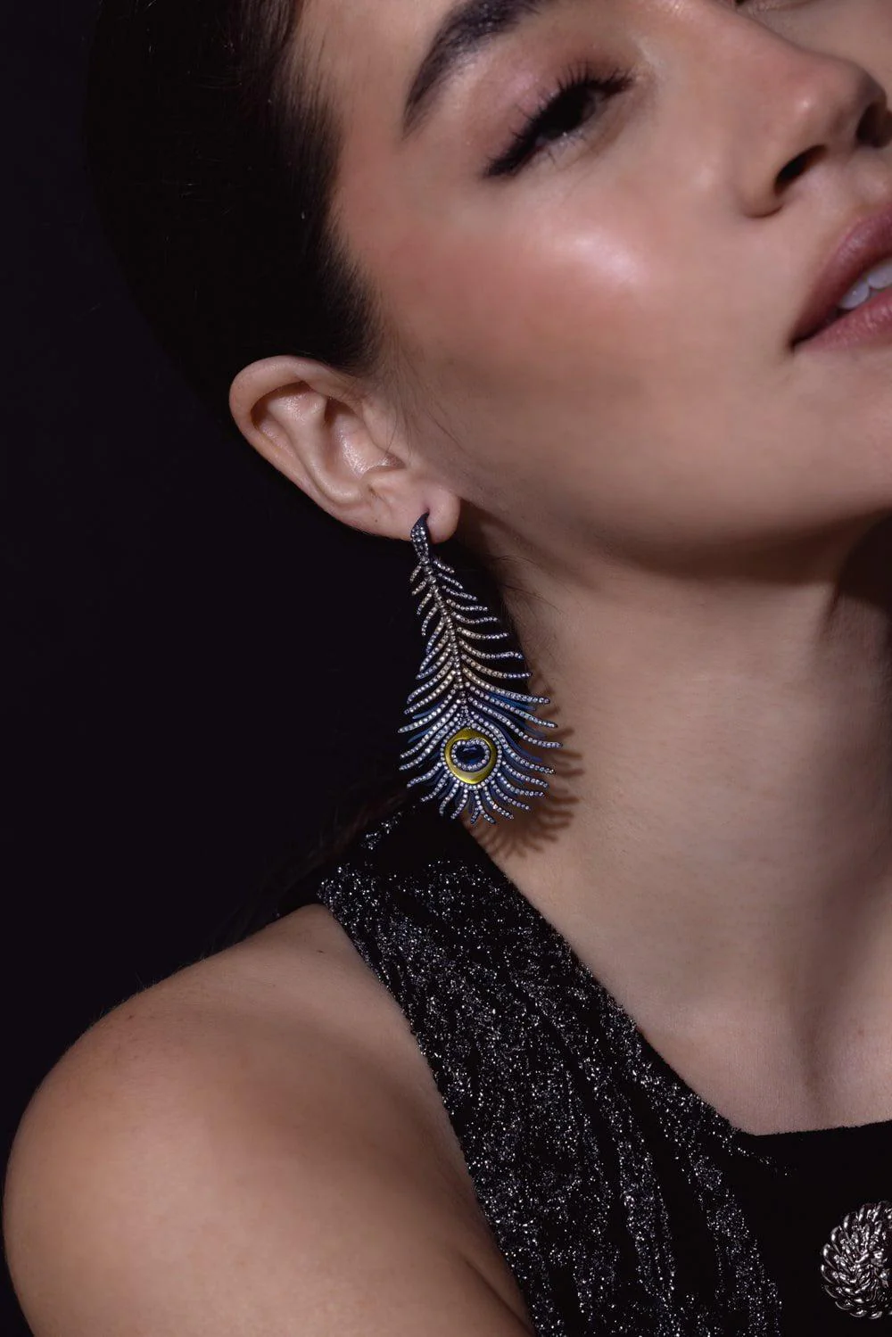 Sapphire Feather Earrings - Image 3