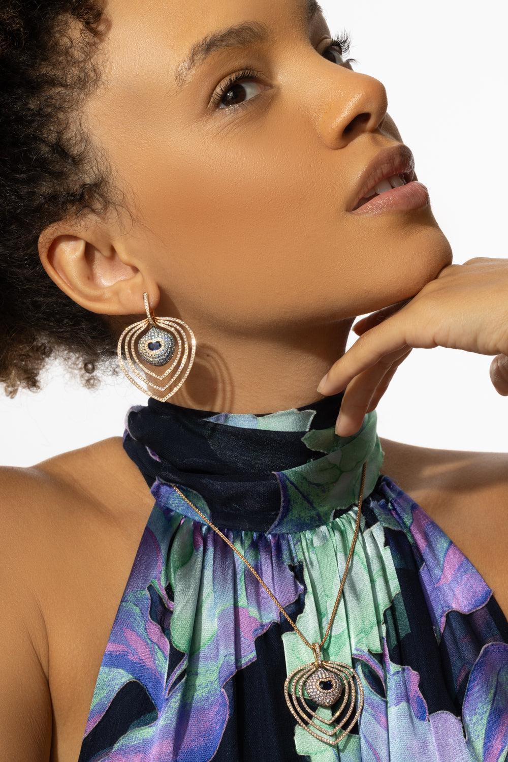 Sapphire Titanium Earrings - Image 4