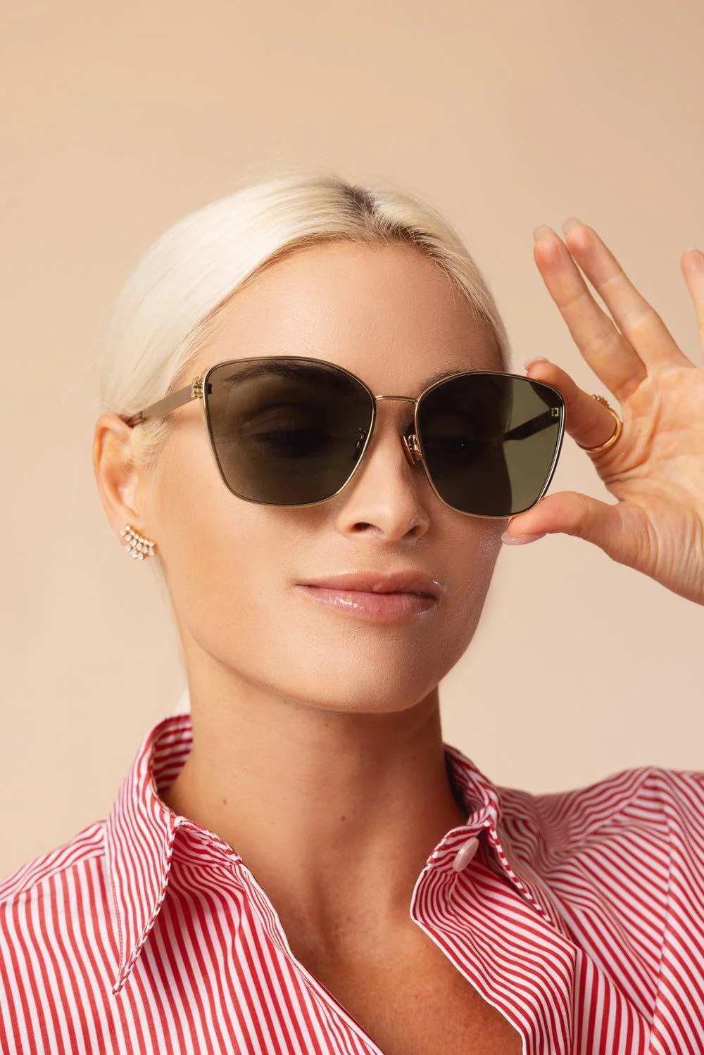 Full Rim Semi Cat Eye Sunglasses - Image 2