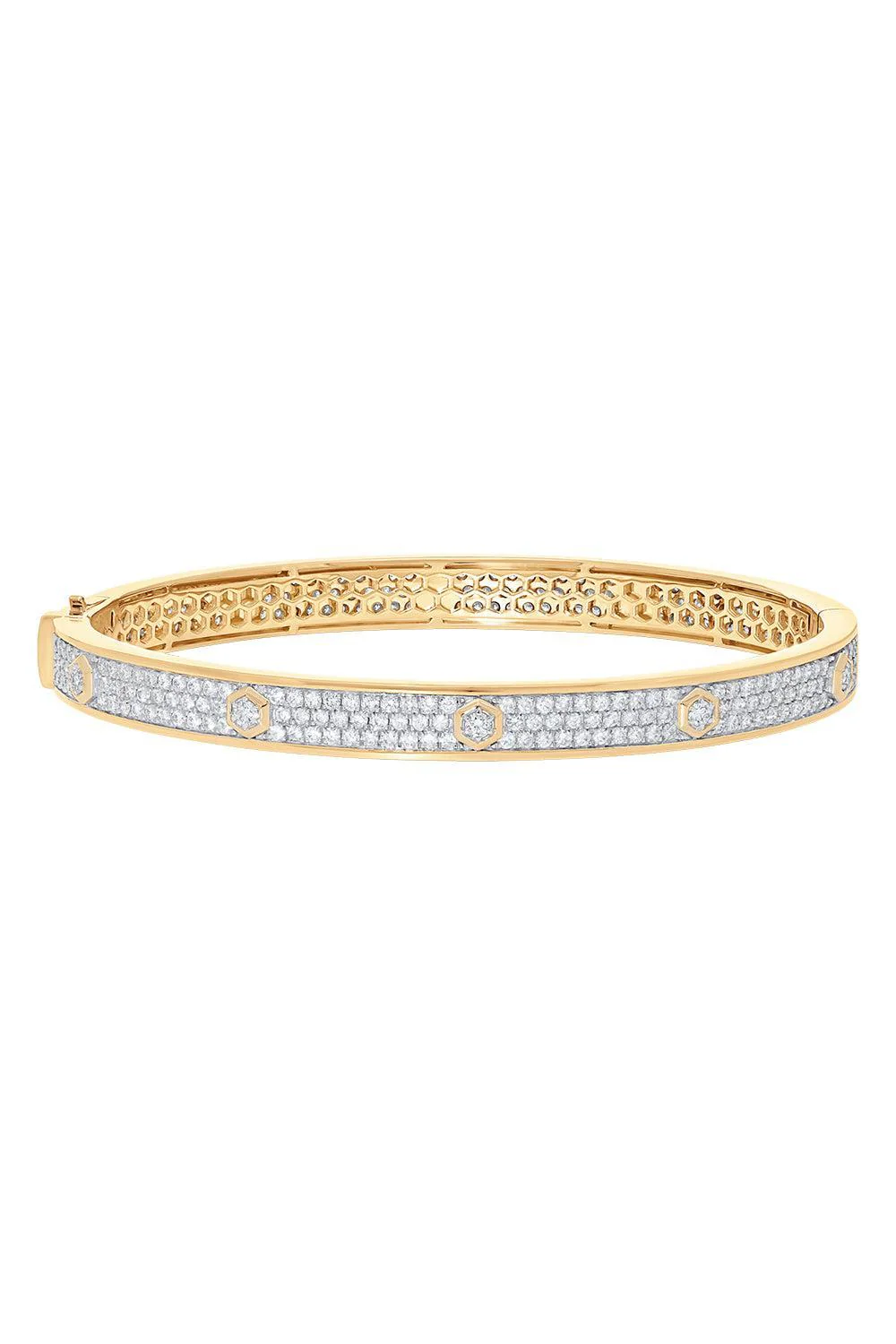 Diamond Honey Comb Bangle Bracelet