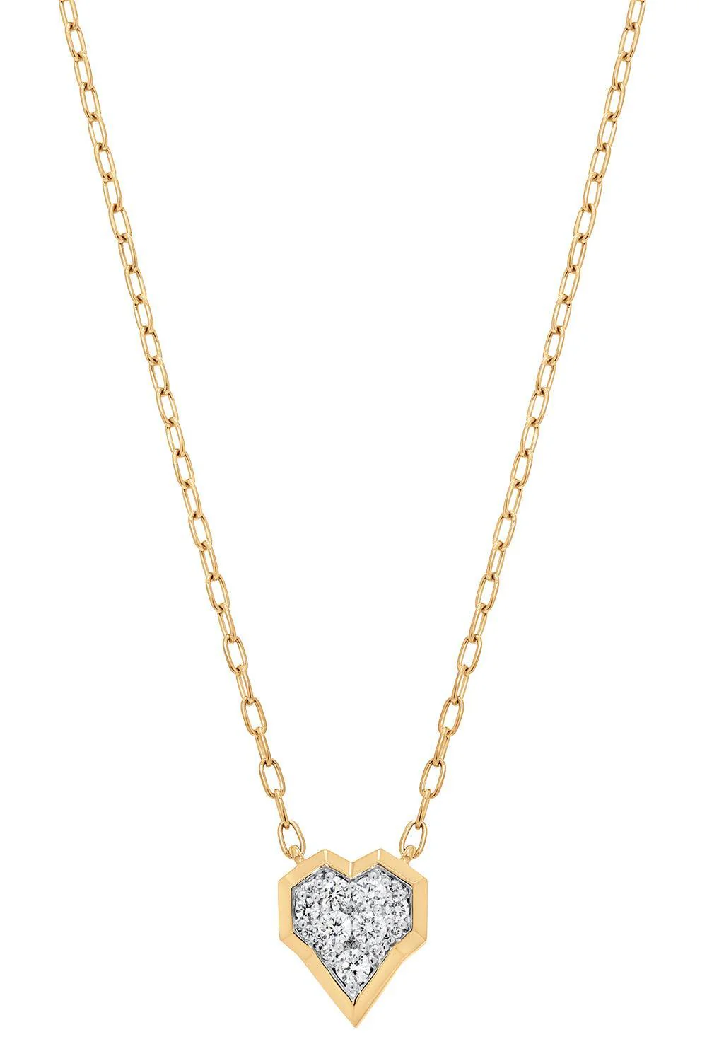 Diamond Honey Comb Heart Necklace