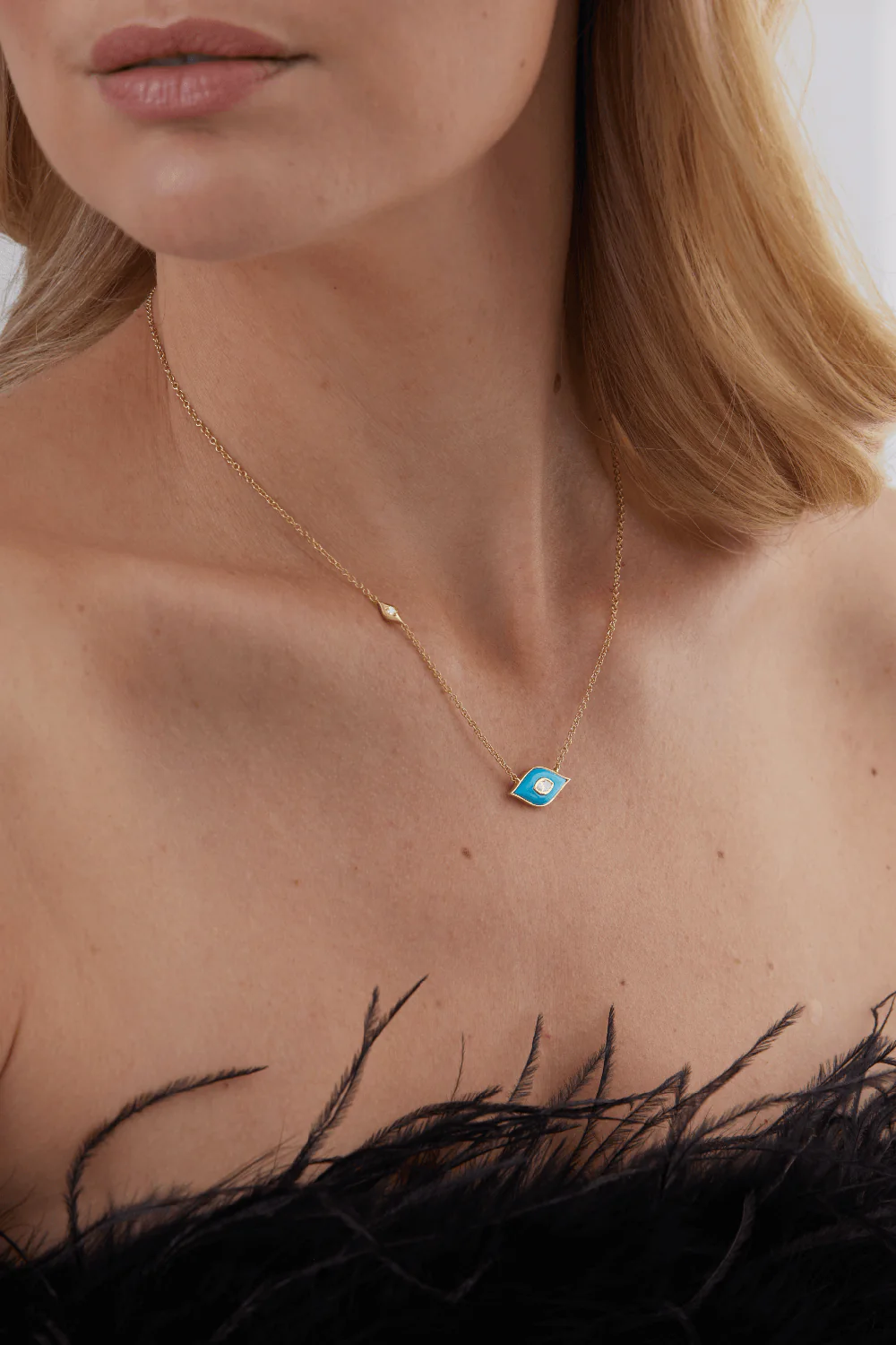 Donna Turquoise Diamond Pendant Necklace - Image 2