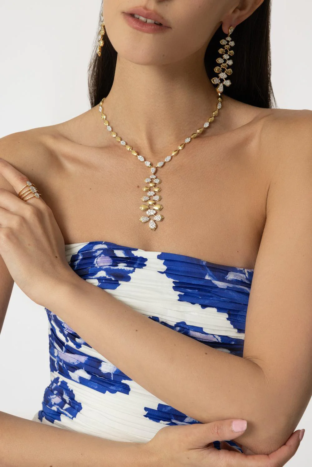 Lierre Partial Pear Marquise Diamond Drop Necklace - Image 3