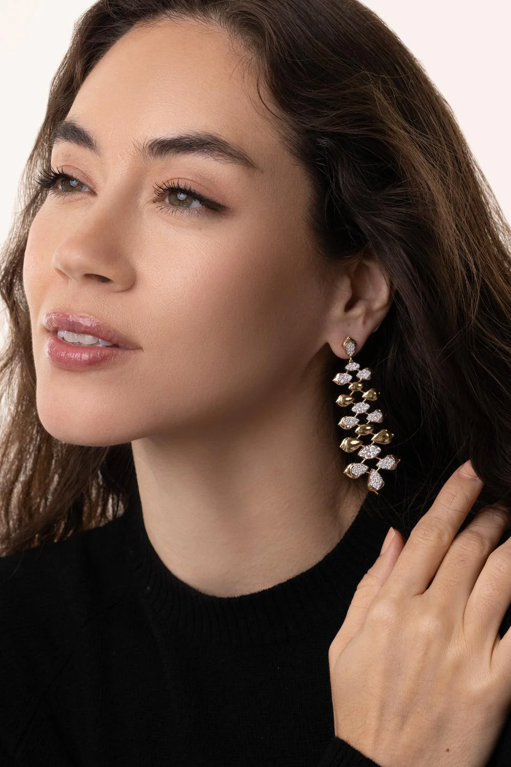 Lierre Partial Pear Marquise Earrings - Image 2