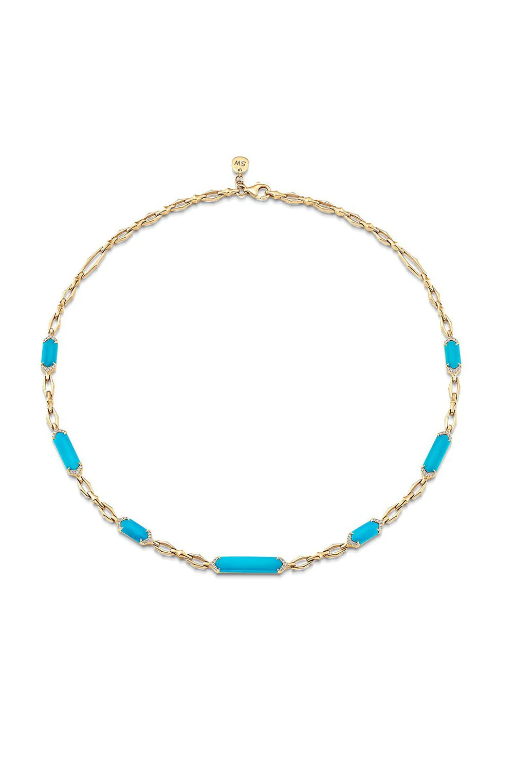 Lucia Elongated Turquoise Choker Necklace