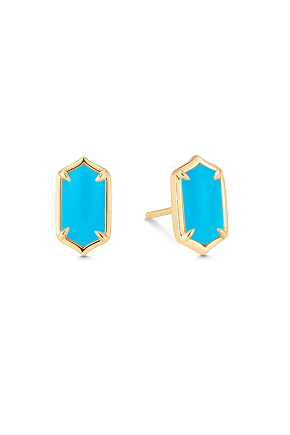 Lucia Elongated Turquoise Stud Earrings