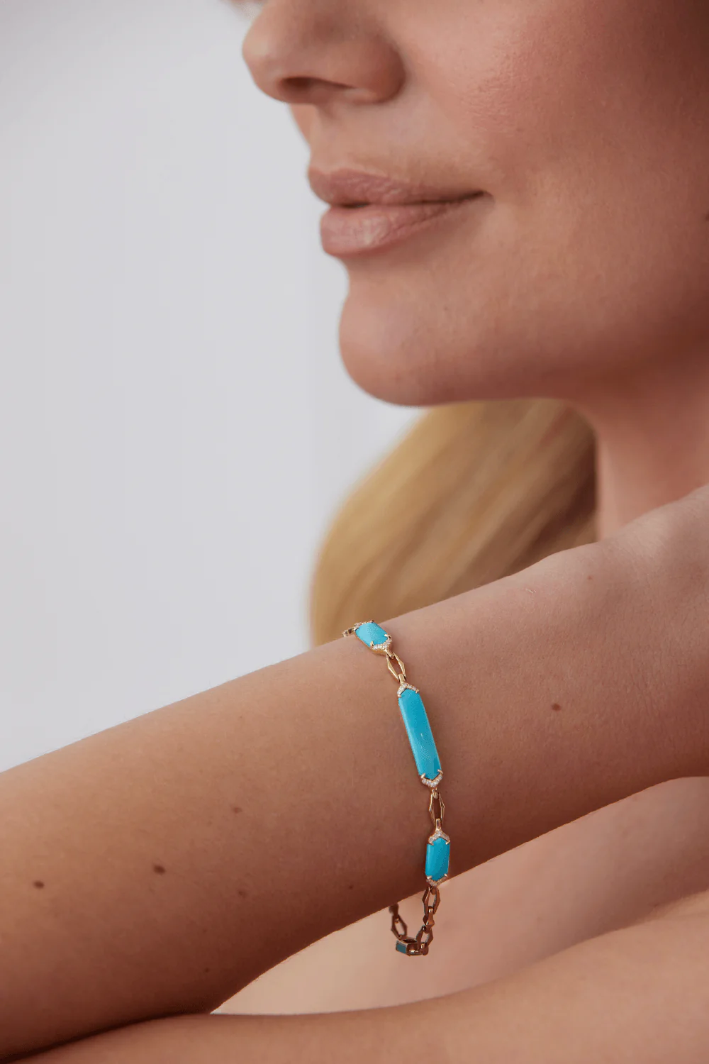 Lucia Turquoise Elongated Bracelet - Image 2