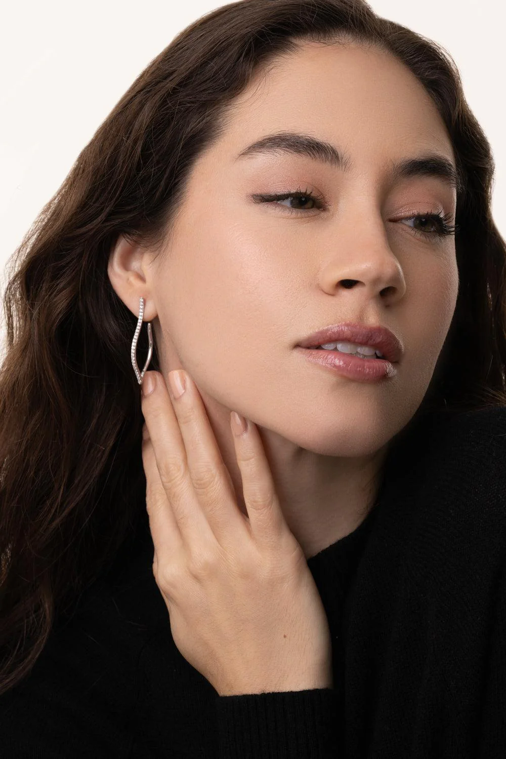 Veena Diamond Hoop Earrings - Image 3