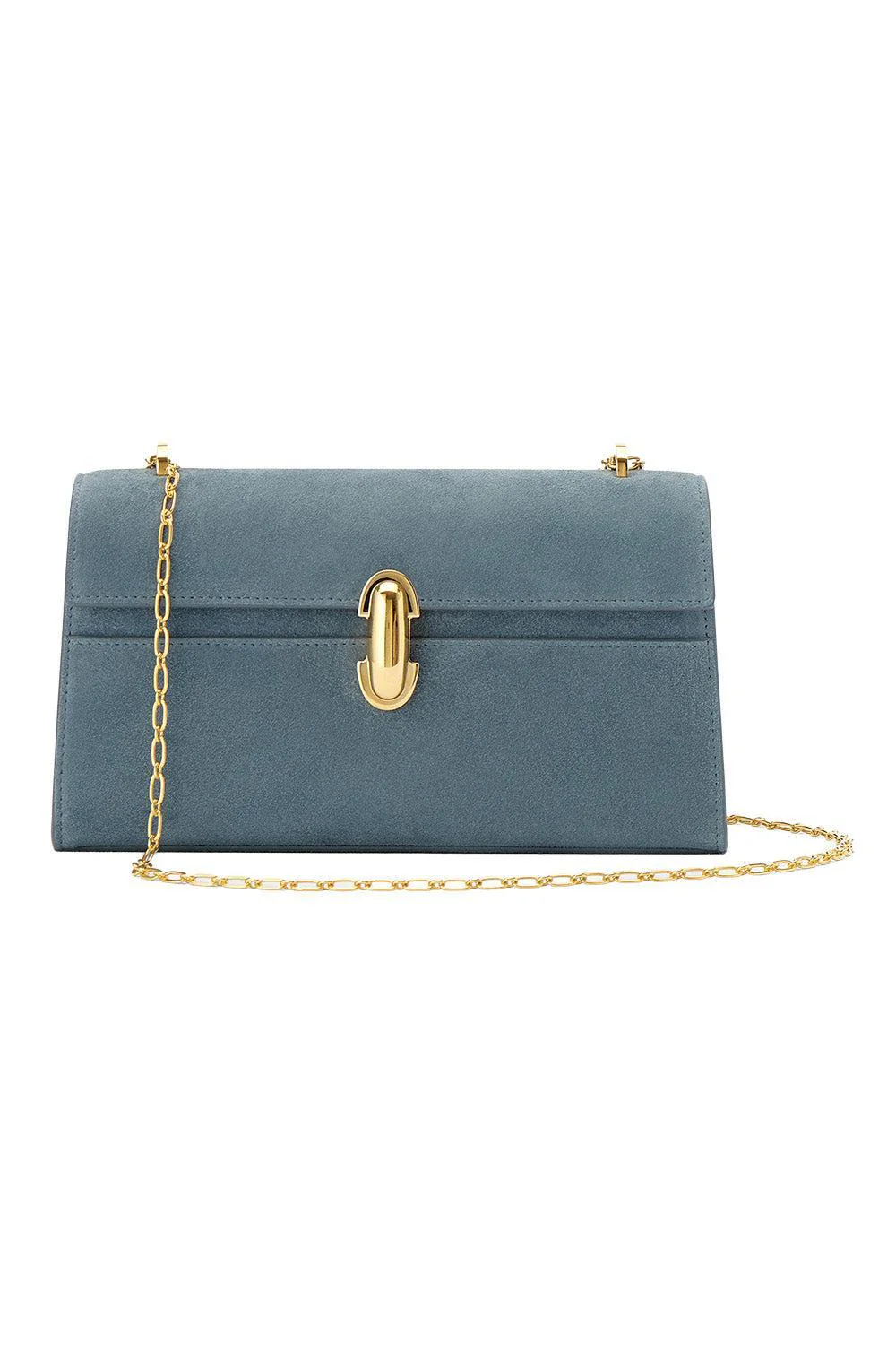 Chain Symmetry Pochette - Denim Suede