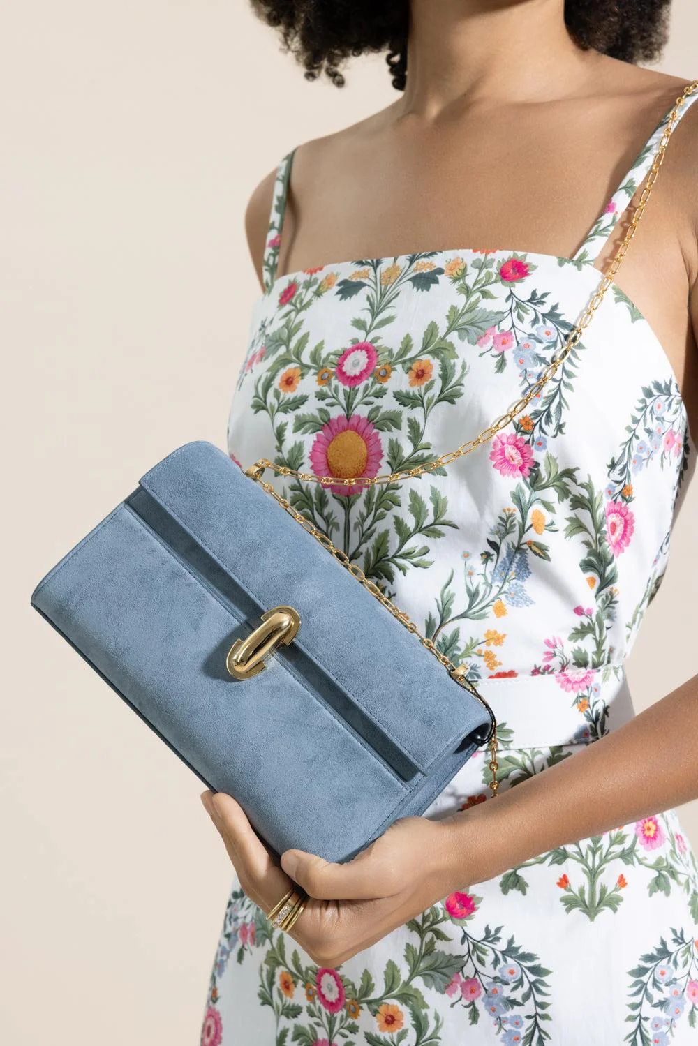 Chain Symmetry Pochette - Denim Suede - Image 4