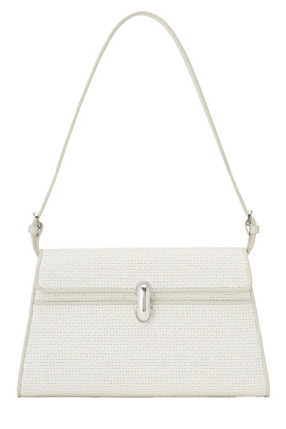 Symmetry Shoulder Bag - Ivory Raffia