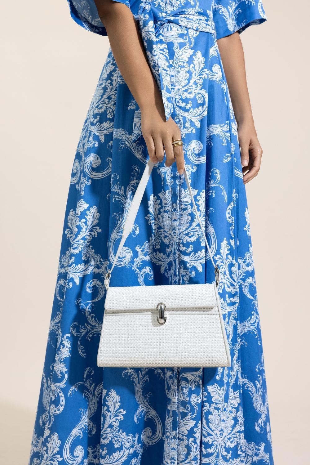 Symmetry Shoulder Bag - Ivory Raffia - Image 5