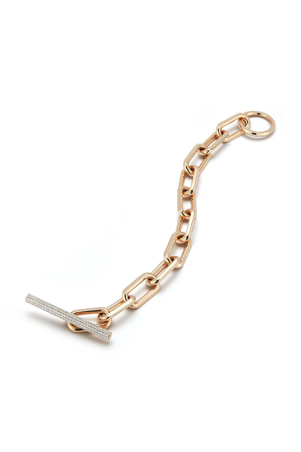 Saxon Jumbo Link Diamond Toggle Bracelet - Rose Gold - Image 4