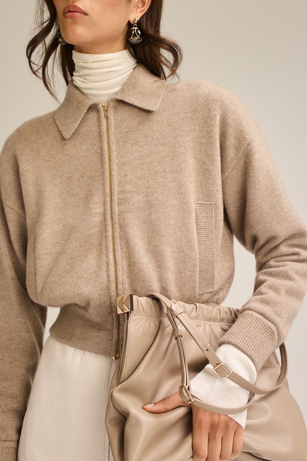 Cashmere Collared Bomber Jacket - Image 4