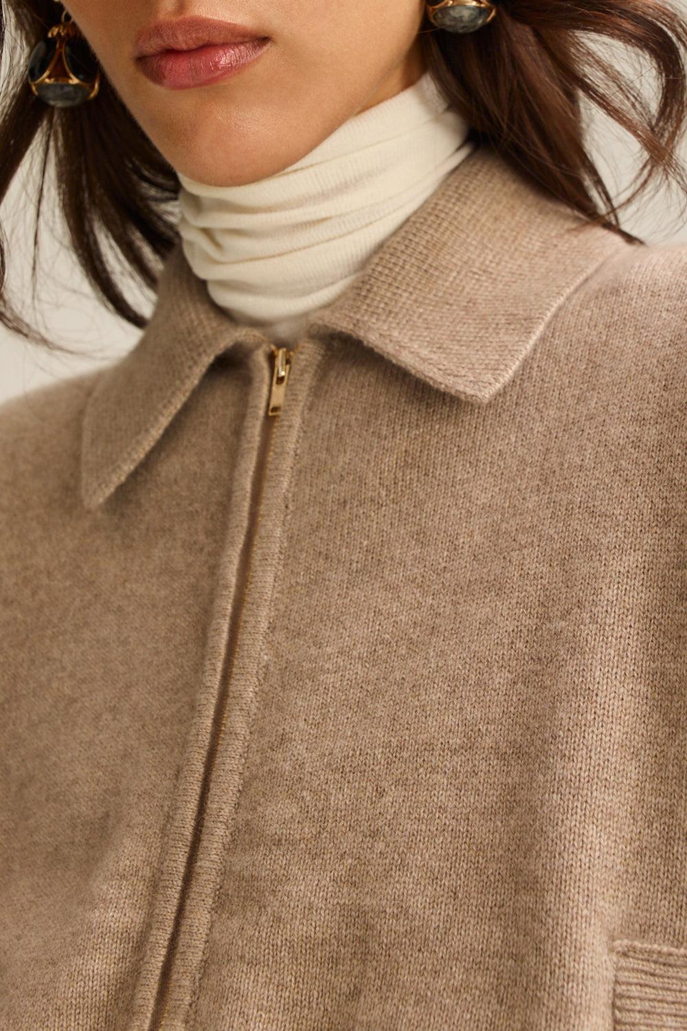 Cashmere Collared Bomber Jacket - Image 5