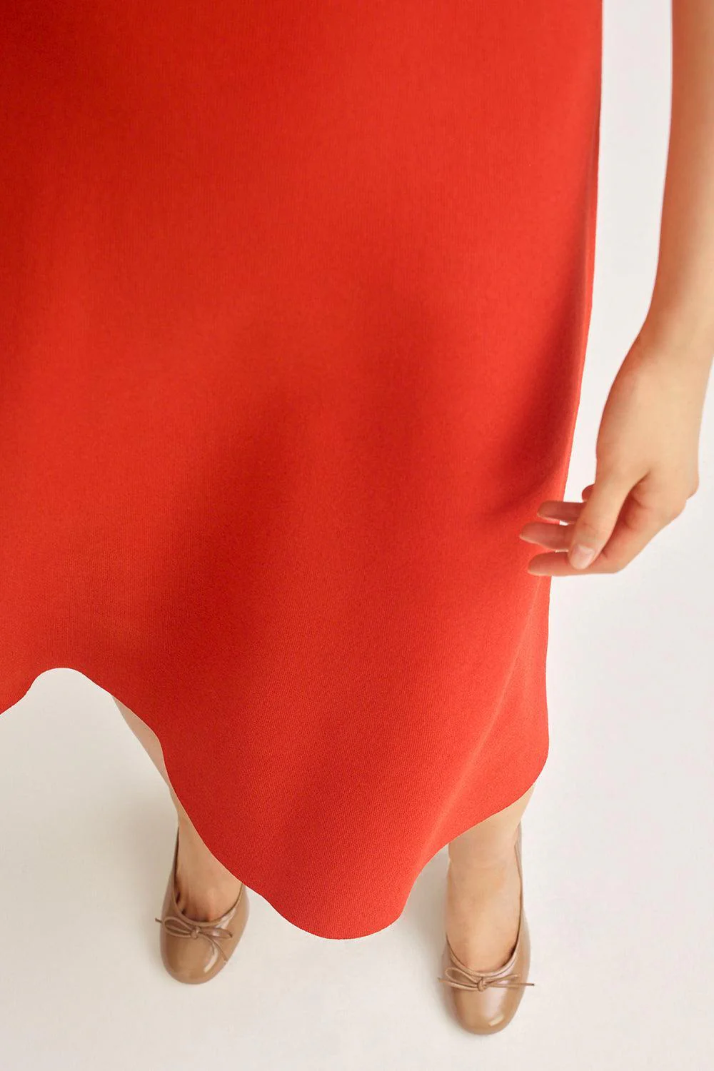 Collared Midi Shirt Dress - Red - Image 5