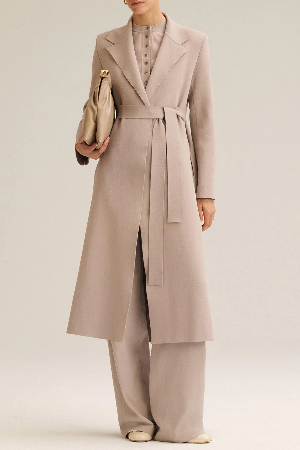 Crepe Knit Trench With Tie - Image 2