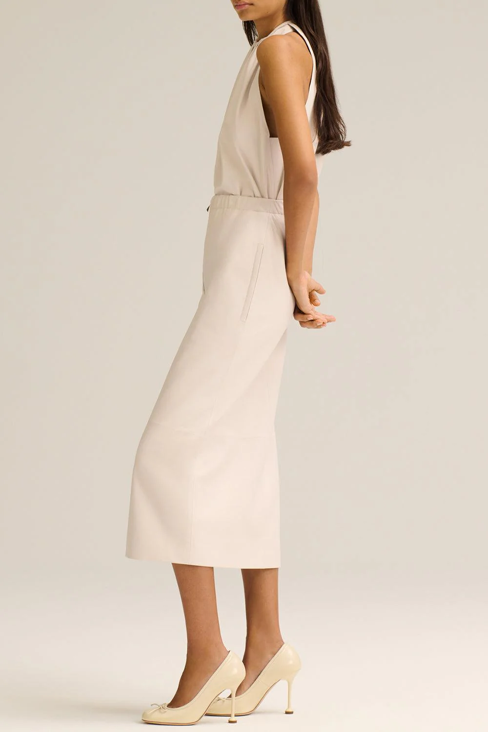 Leather Midi Skirt - Image 4