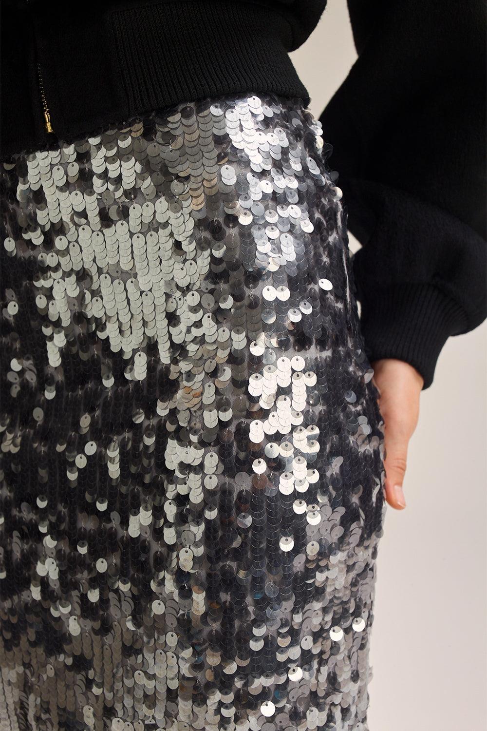 Sequin Midi Pencil Skirt - Image 4