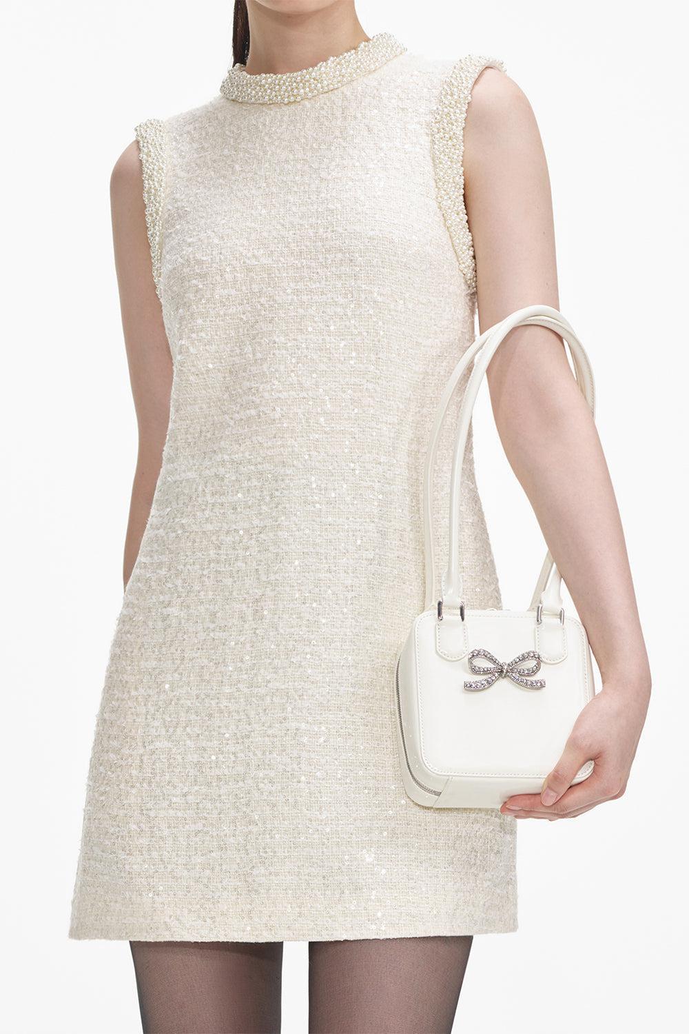 Boucle Pearl Trim Mini Dress - Image 2