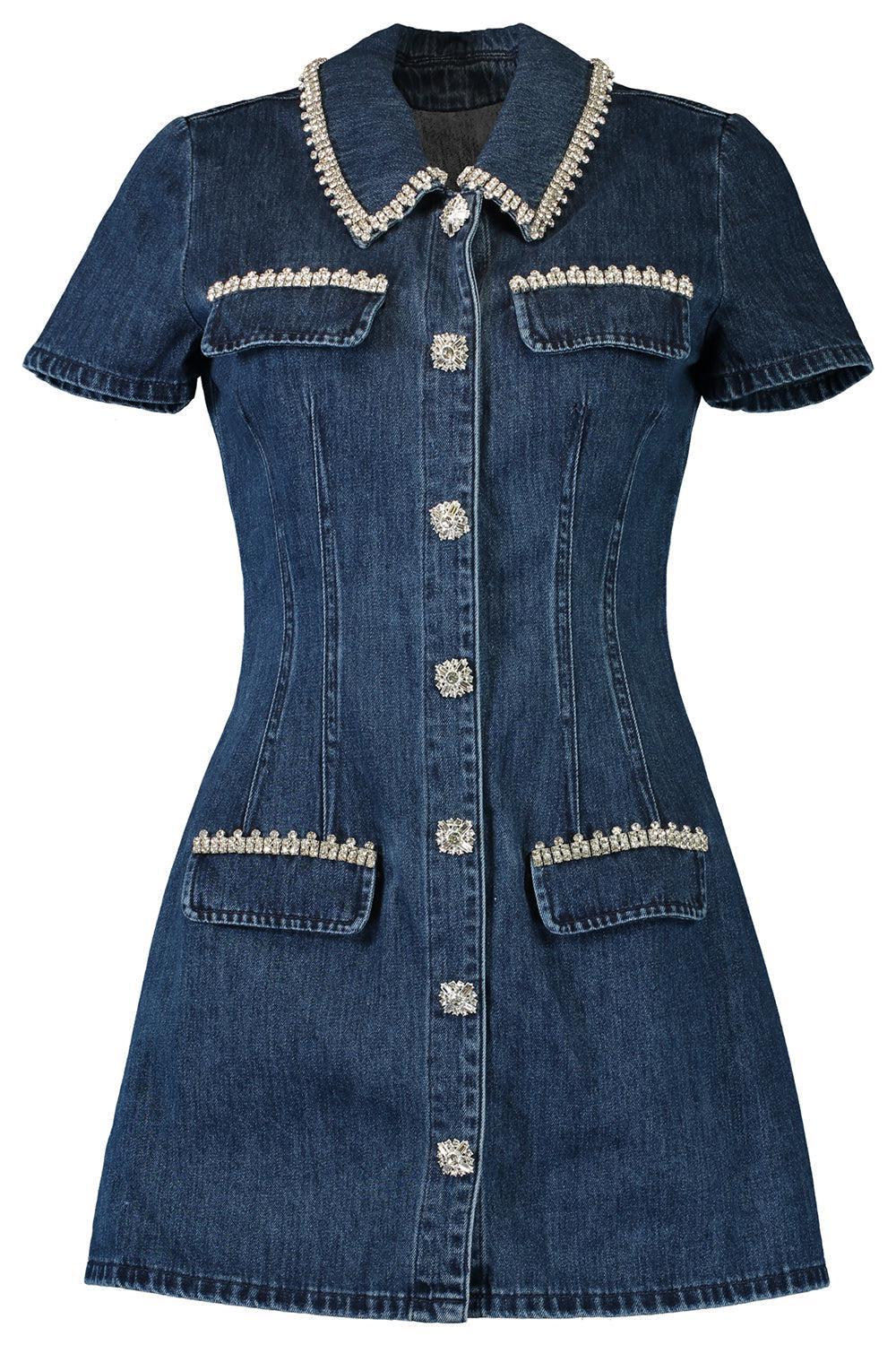 Denim Collared Mini Dress