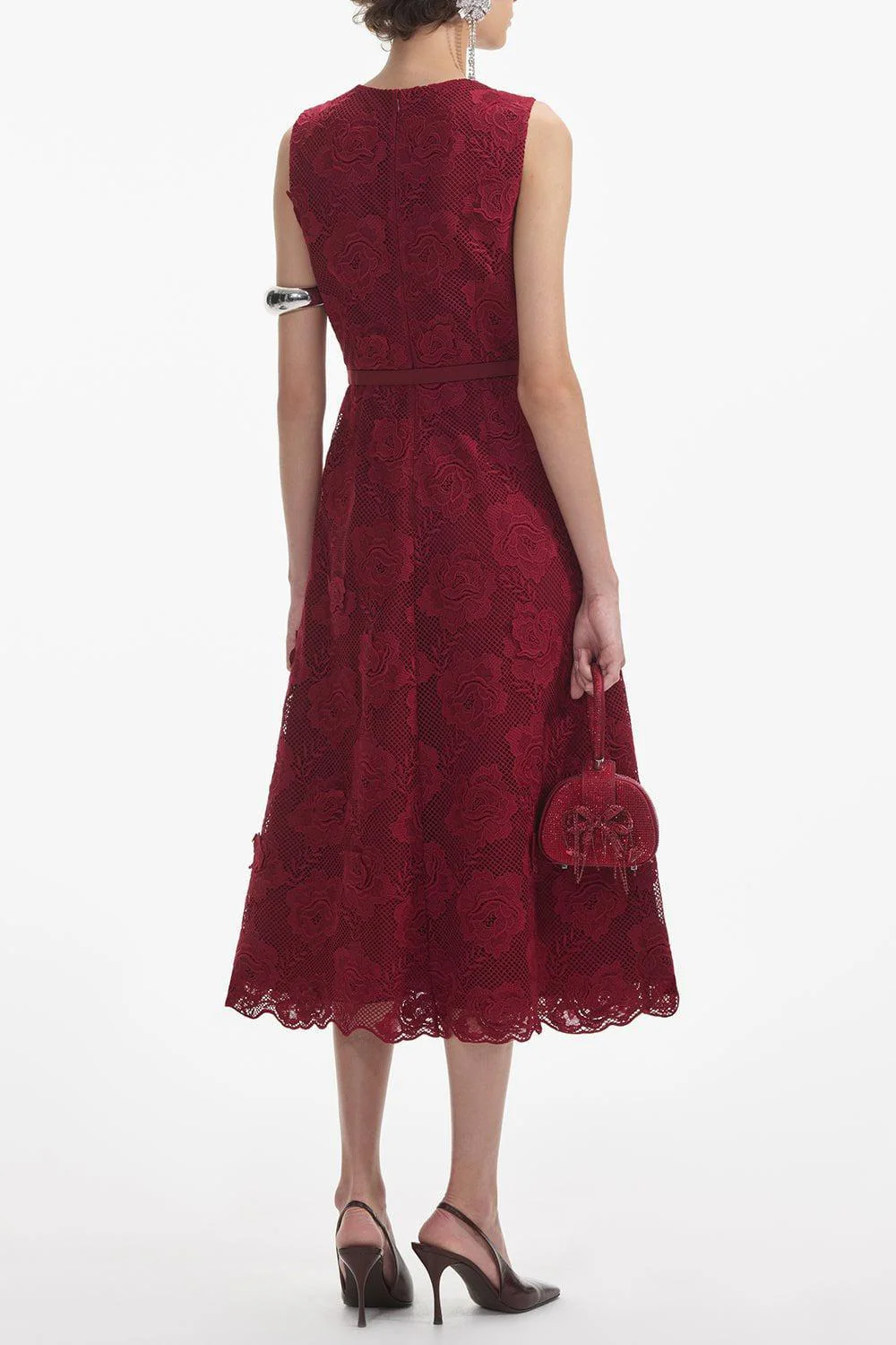 Lace Buttoned Midi Dress - Image 5