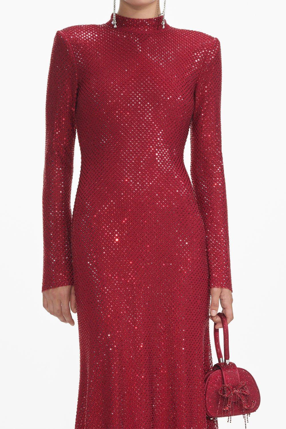 Rhinestone Fishnet Dress - Image 3