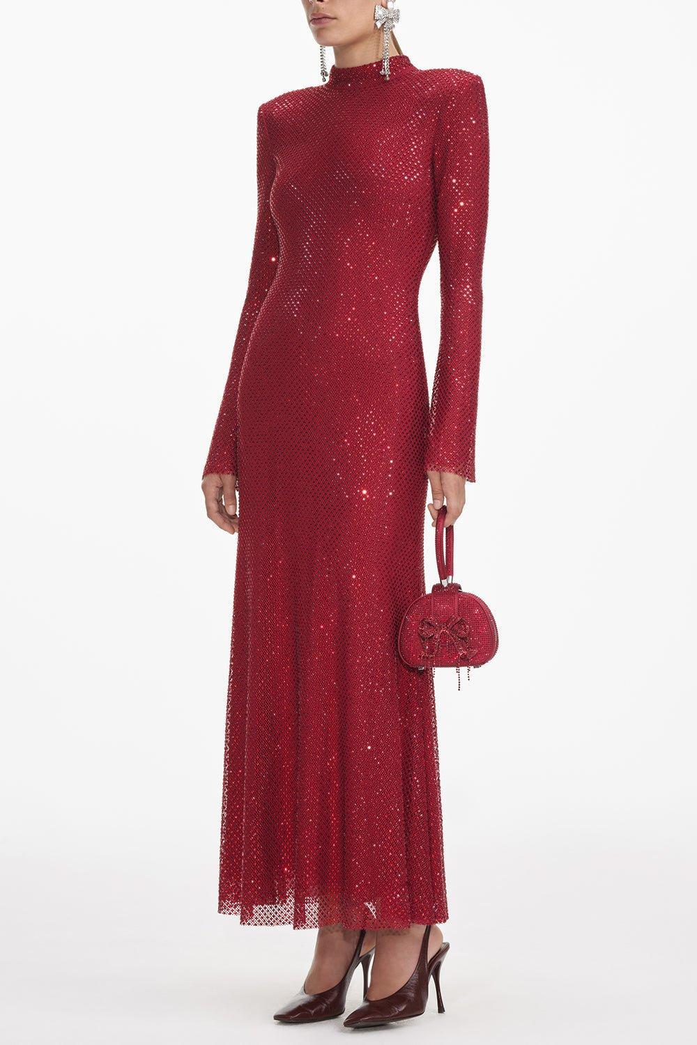 Rhinestone Fishnet Dress - Image 4