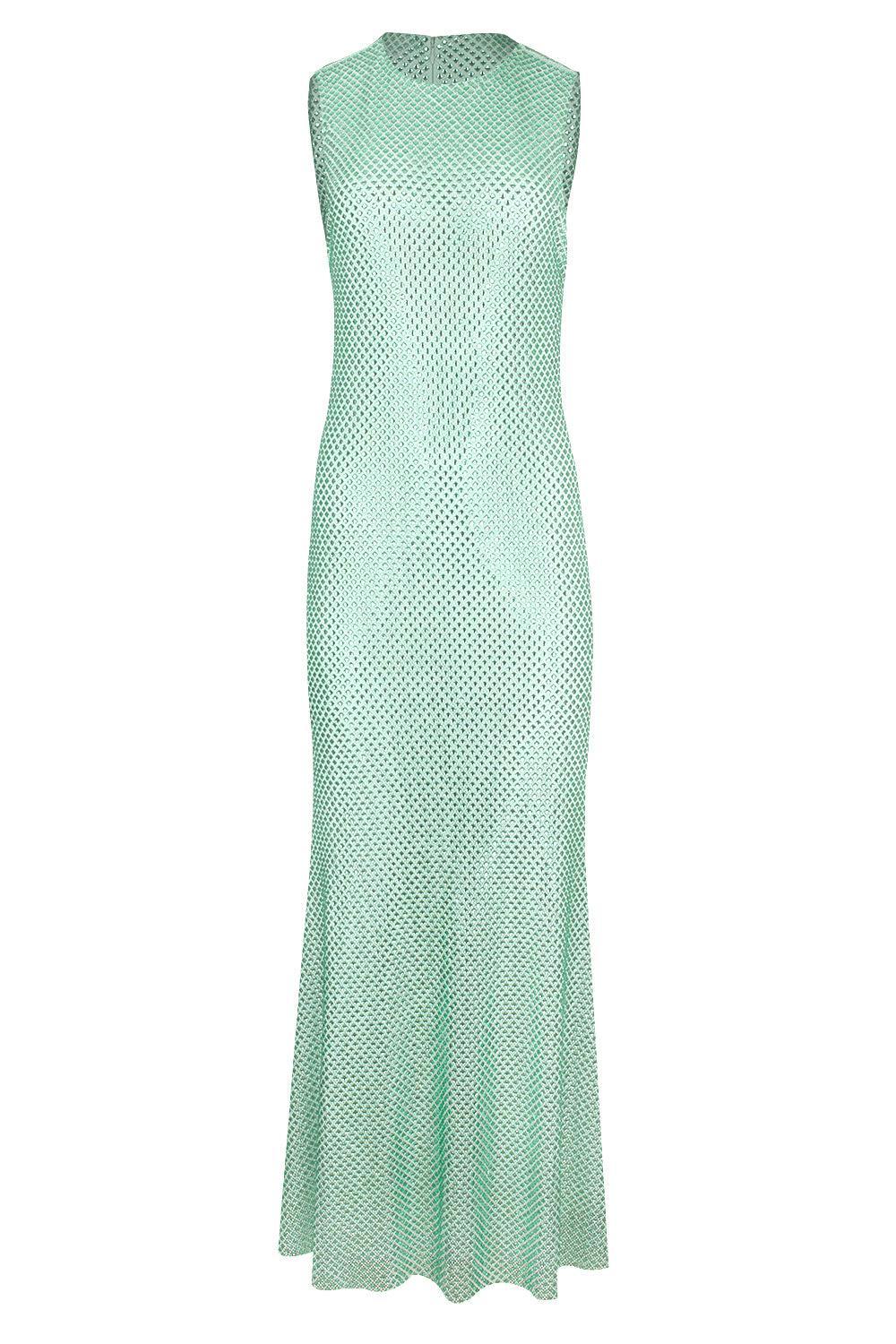 Rhinestone Mesh Midi Dress
