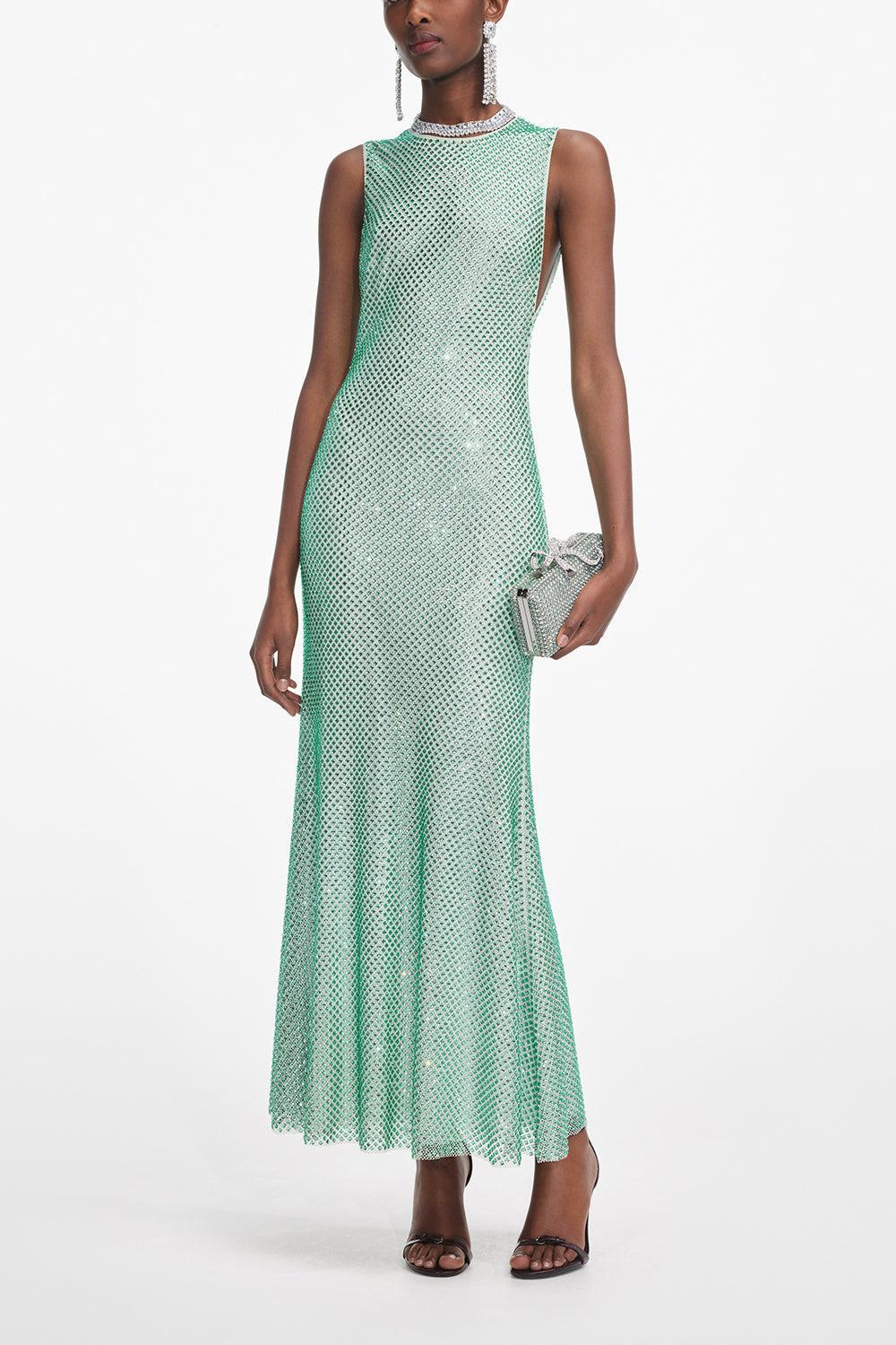 Rhinestone Mesh Midi Dress - Image 2