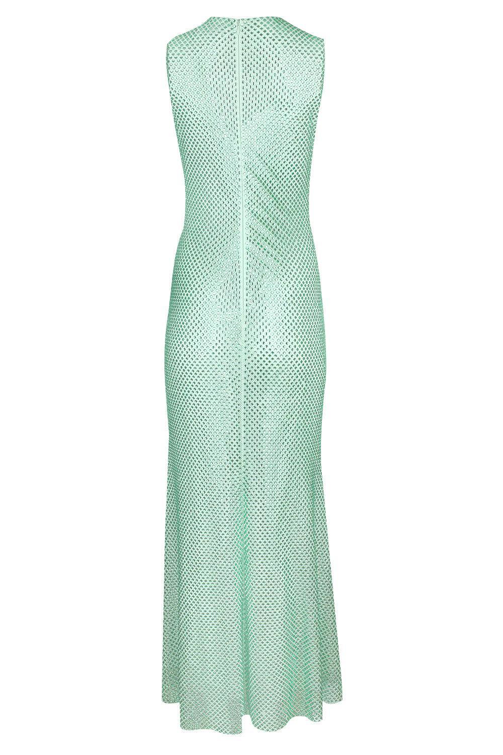 Rhinestone Mesh Midi Dress - Image 6