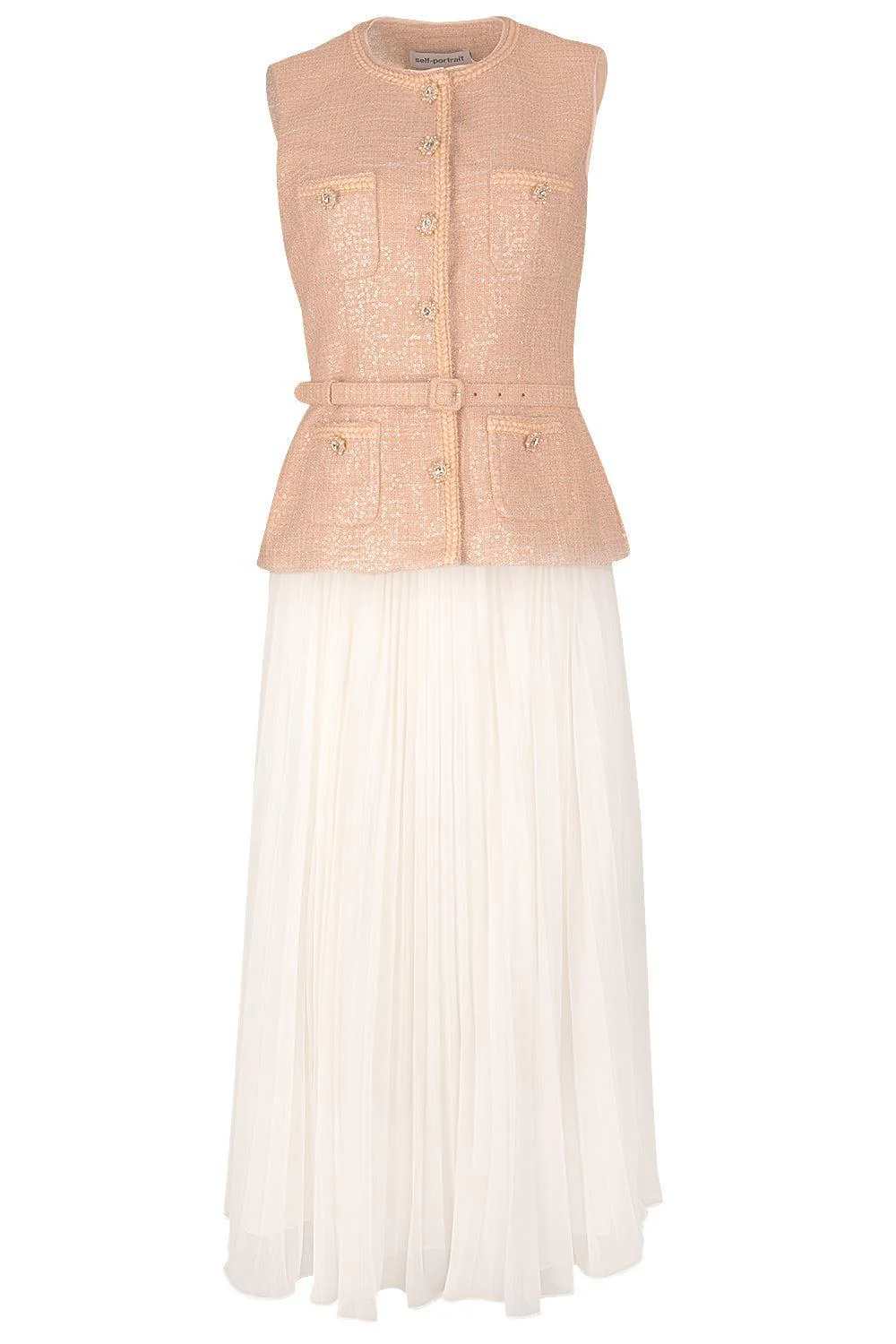 Sequin Boucle Midi Dress