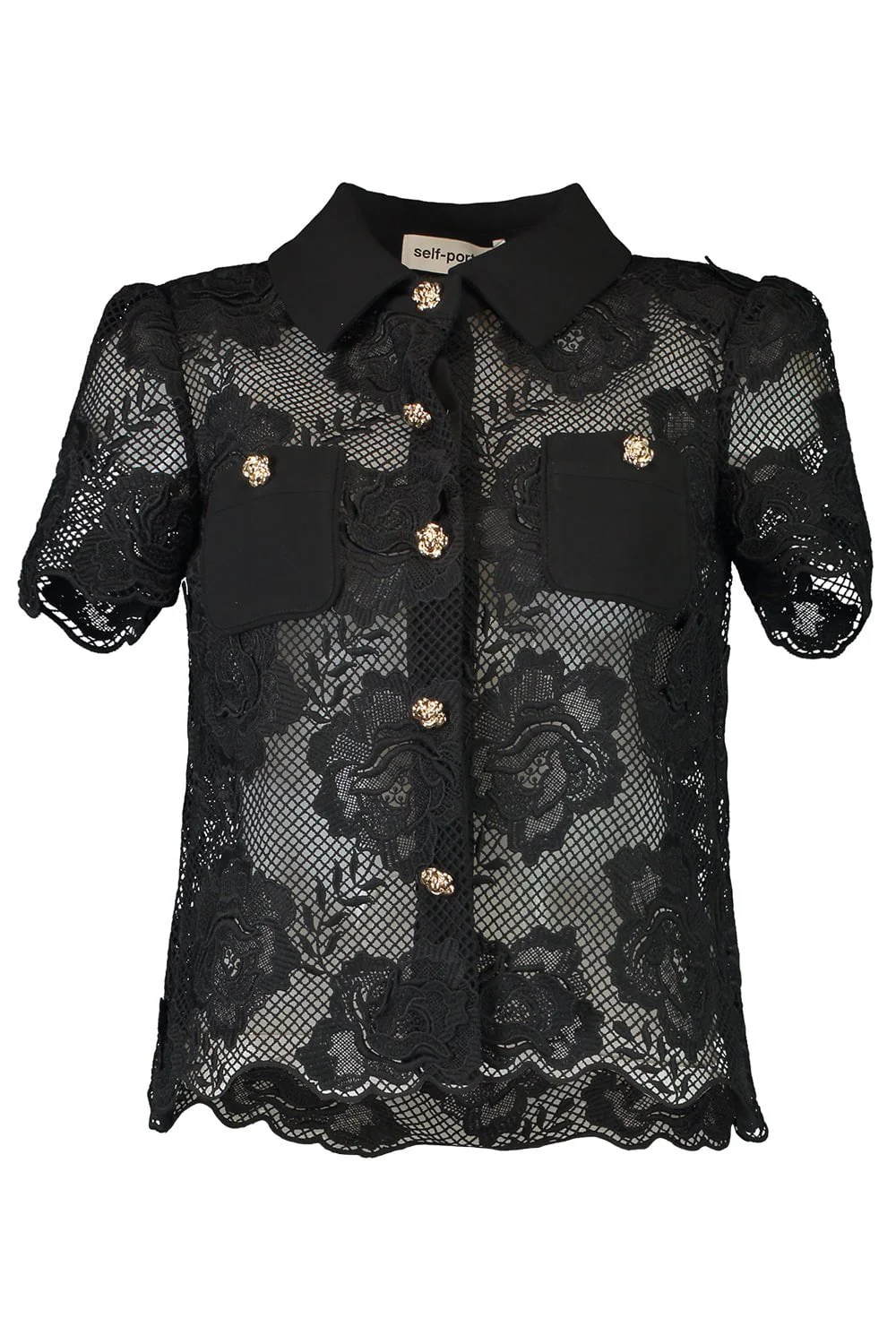 Short Sleeve Collar Blouse