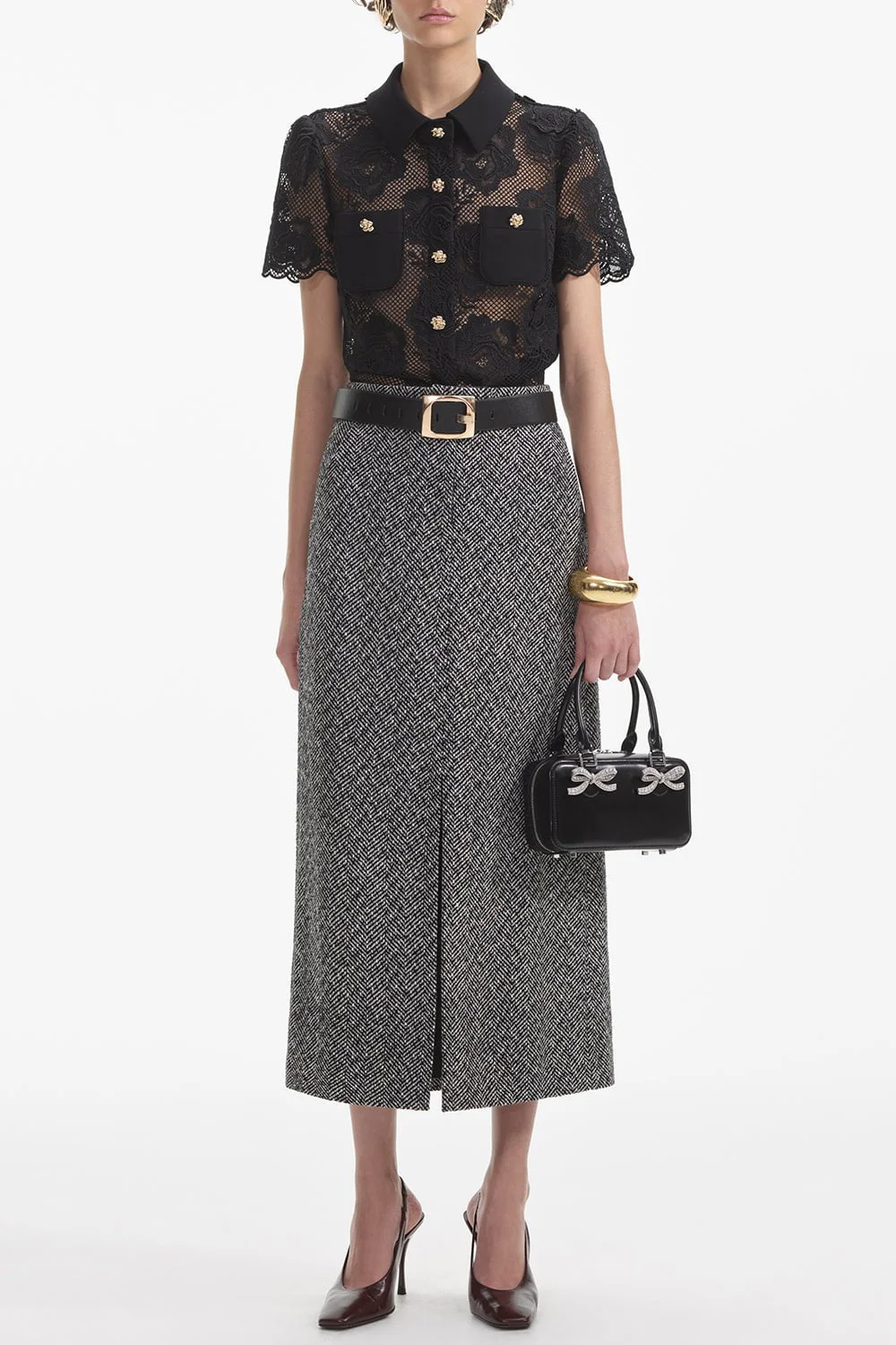 Short Sleeve Collar Blouse - Image 4