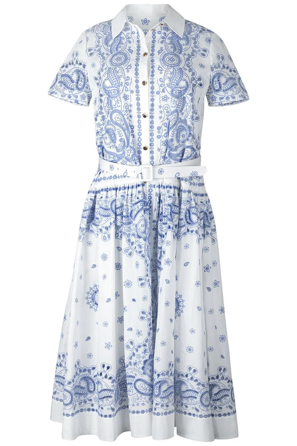 Short Sleeve Embroidered Midi Dress