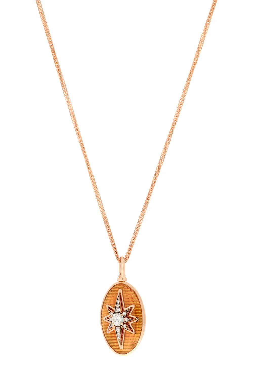 Aida Orange Enamel Pendant Necklace