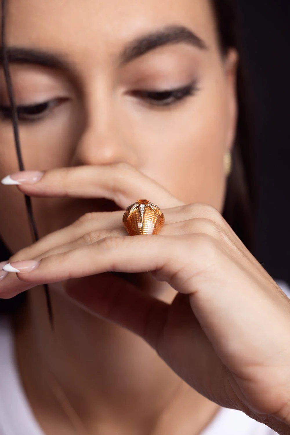 Aida Orange Enamel Ring - Image 3