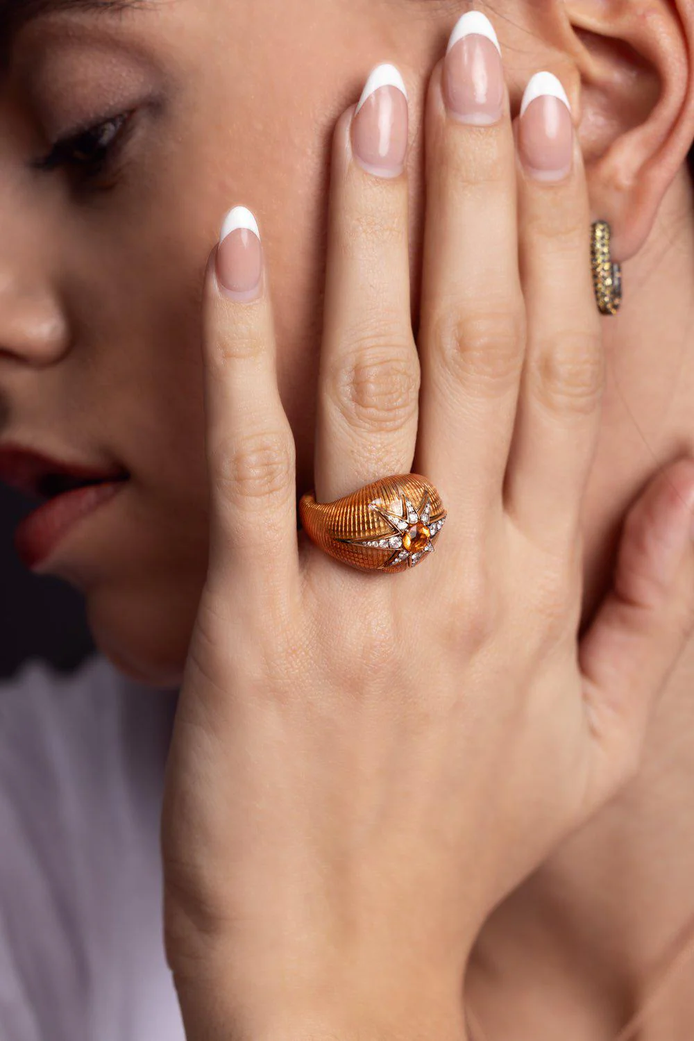 Aida Orange Enamel Ring - Image 5