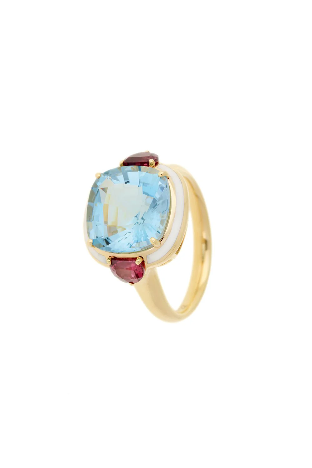 Aquamarine Rhodolite Ring
