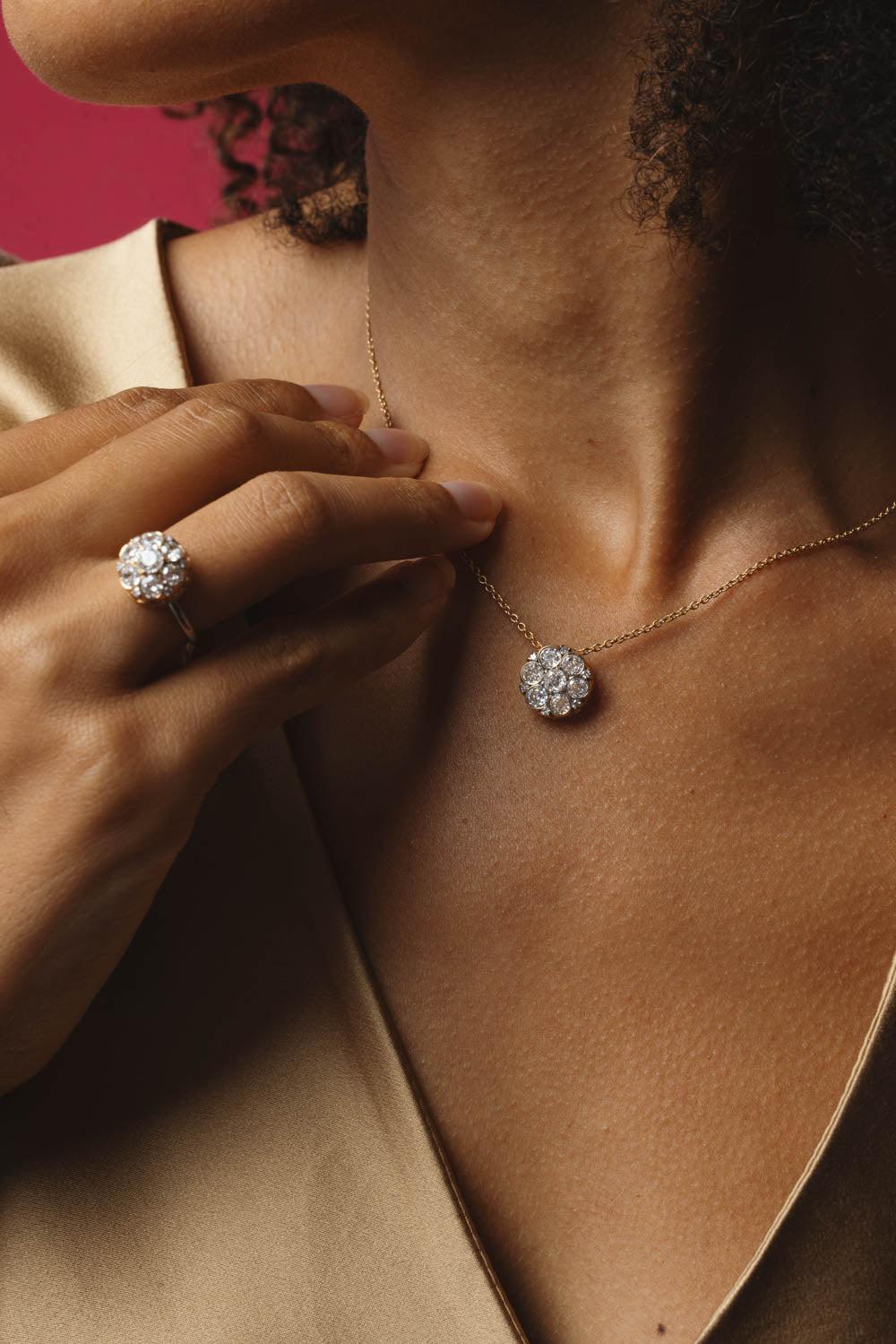 Beirut Rosace Diamond Pendant Necklace - Image 2