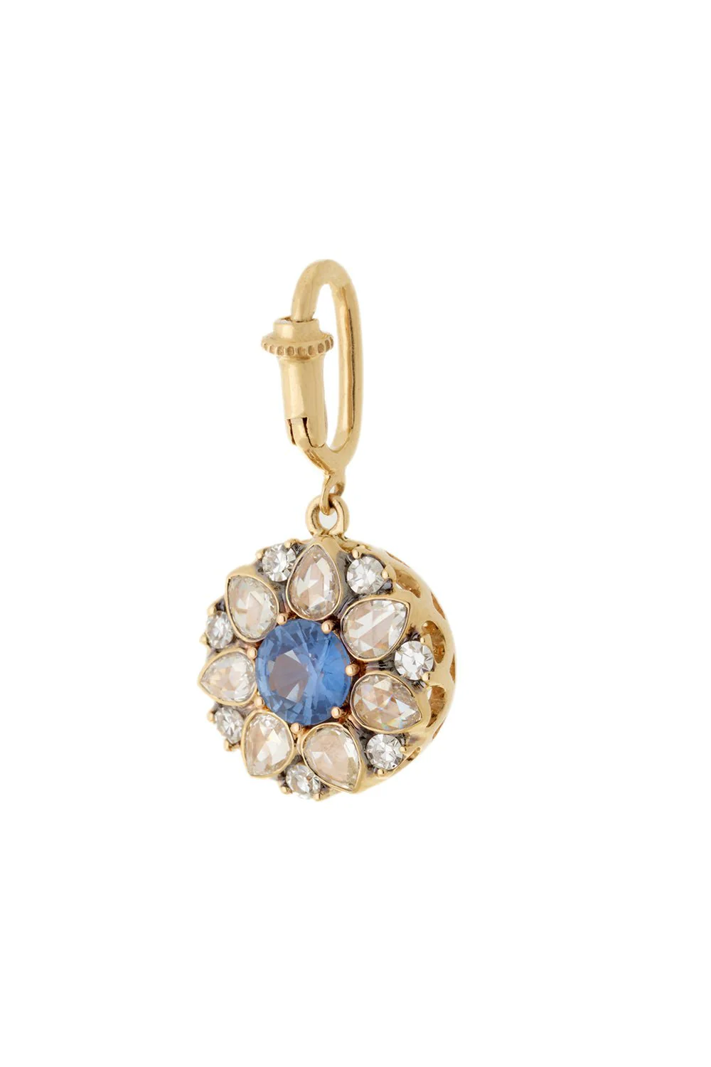 Blue Sapphire Flower Charm
