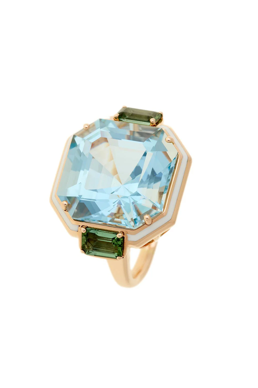 Gemma Enamel Tourmaline Aquamarine Ring