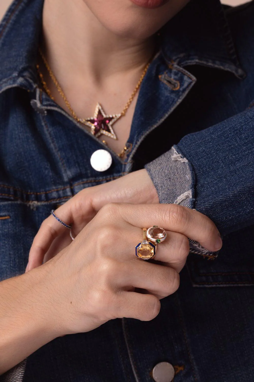 Gemma Enamel Morganite Ring - Image 4