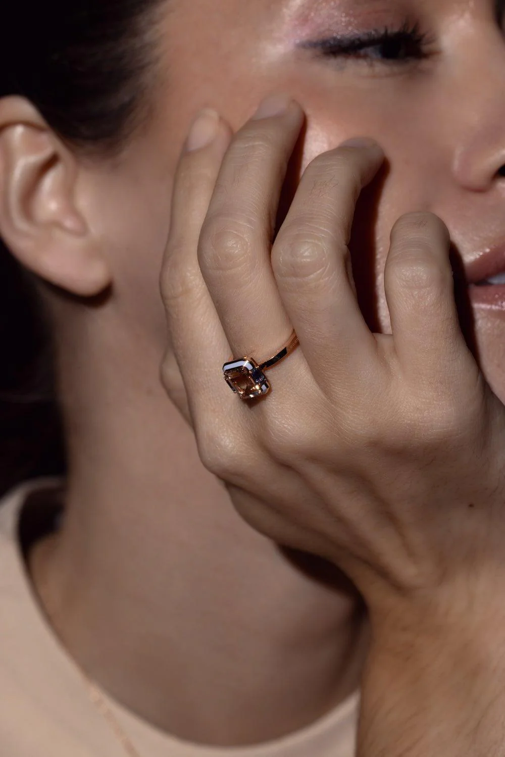 Gemma Enamel Morganite Ring - Image 4